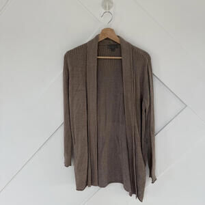 Barefoot Dreams CozyChic Ultra Lite Brown Cardigan Sweater Small